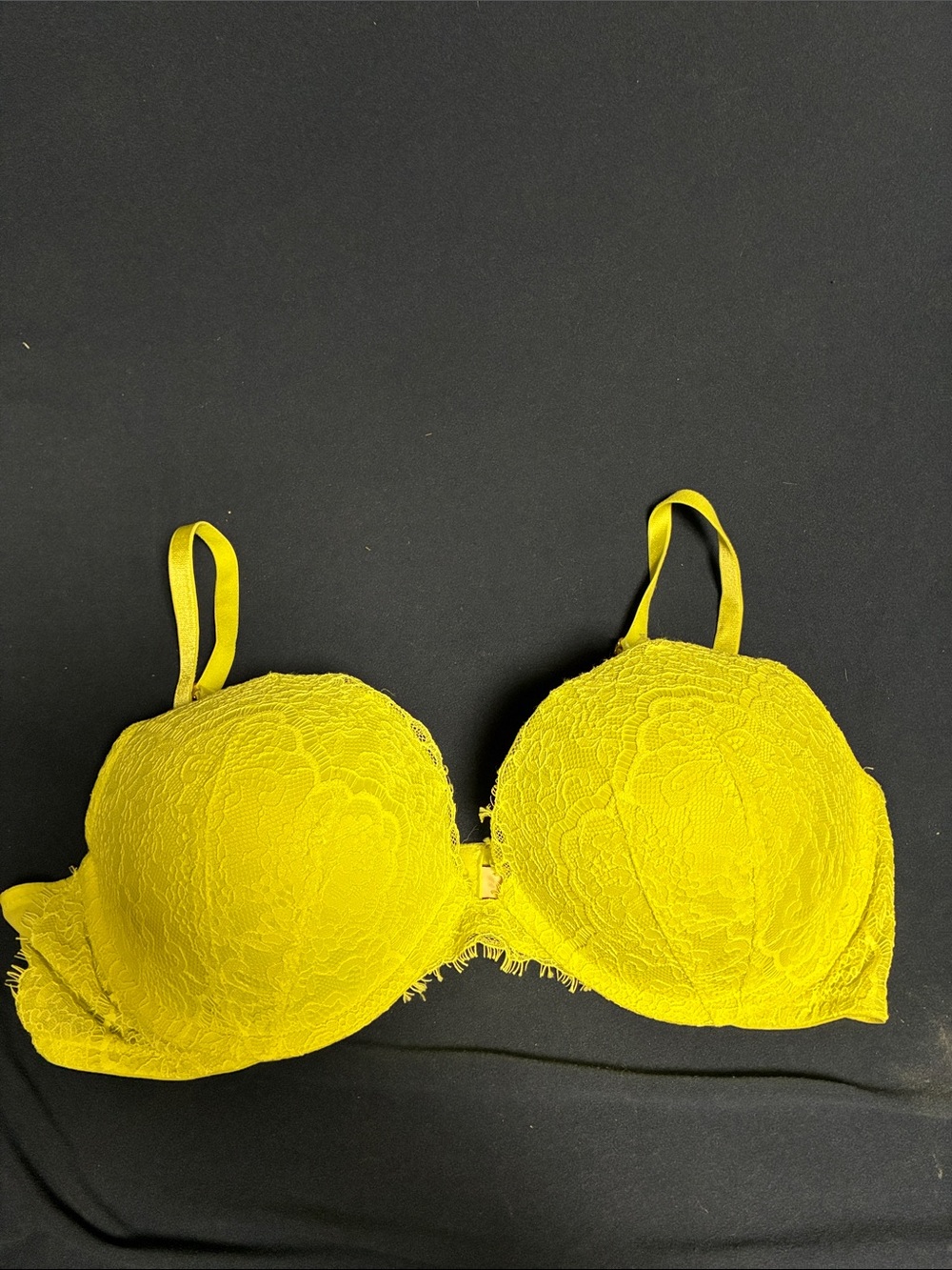 VS Bright Yellow Lace Push-Up Bra